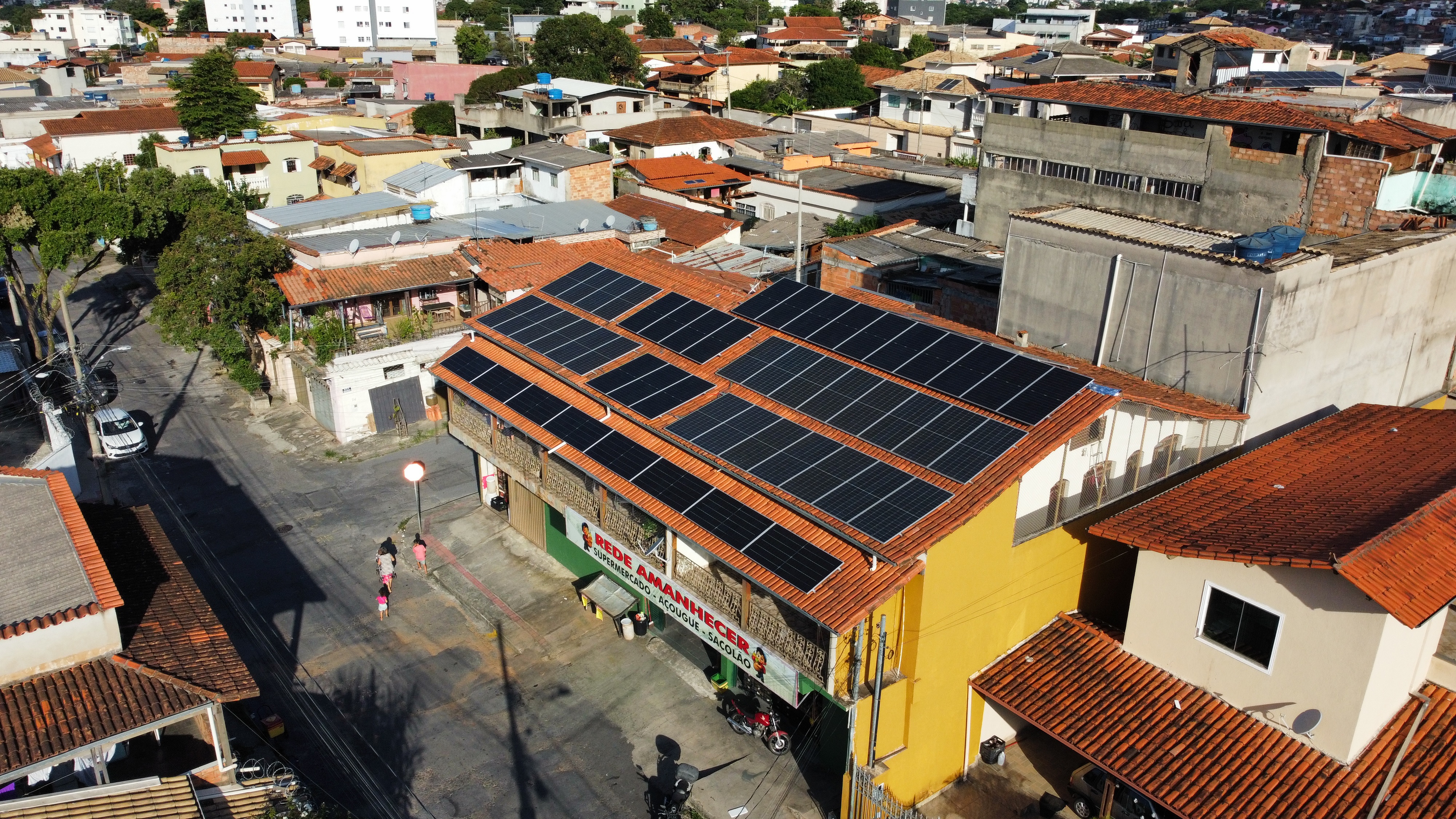 Painéis solares modernos